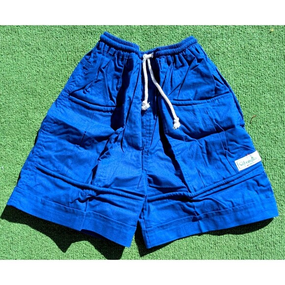 VTG Neon Drawstring High Waisted Women's Sm Pleated Cotton 1990s 3Pc Short Set - Picture 8 of 10